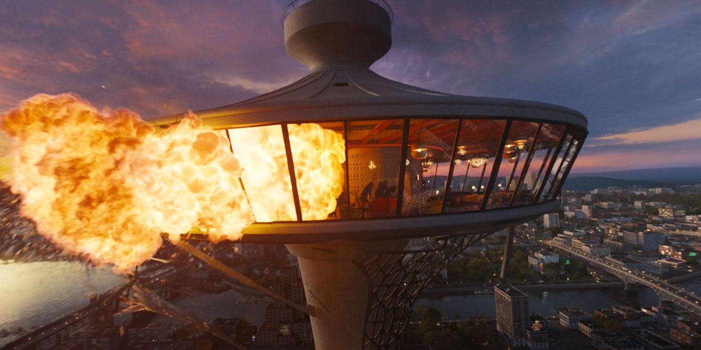 O Skyview Restaurant explode no destino final: linhagens.