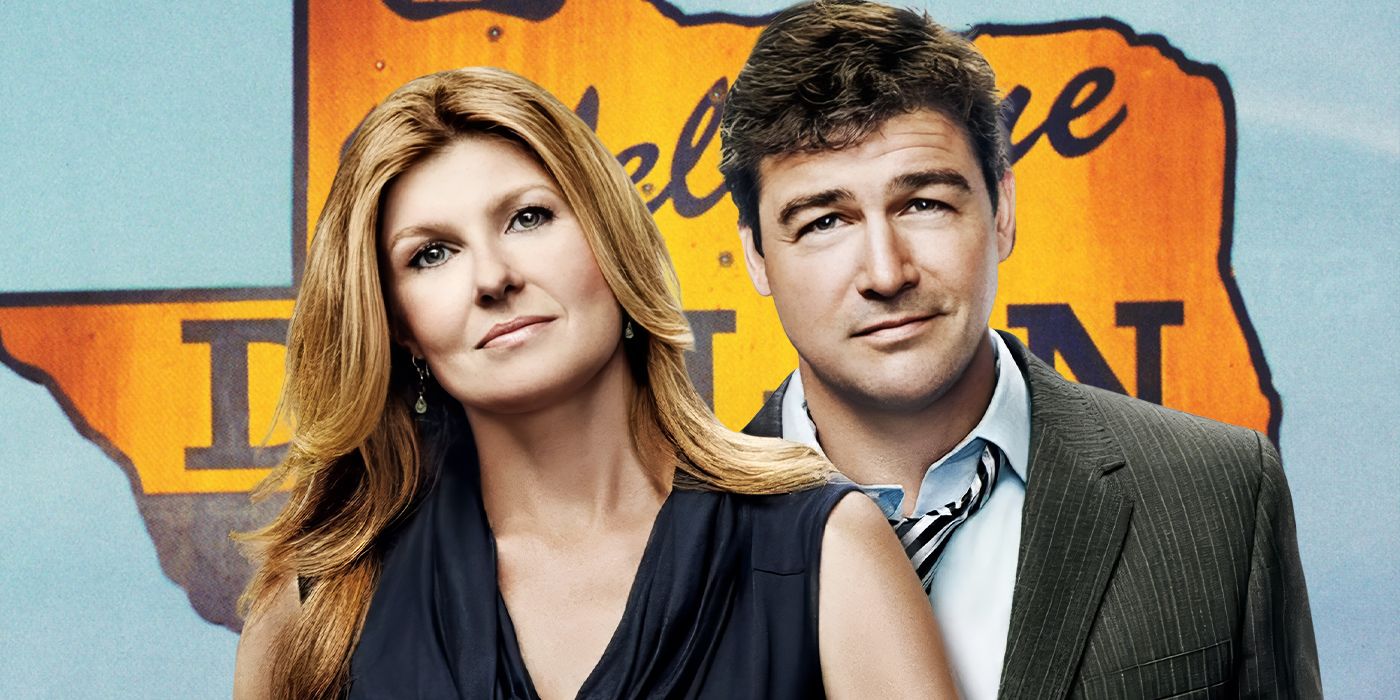 Connie Britton as Tami Taylor and Kyle Chandler as Coach Taylor.