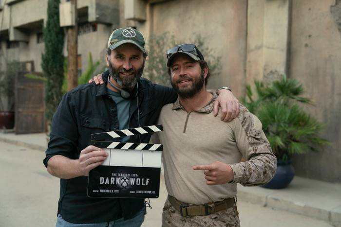 Jack Carr and Jared Shaw behind the scenes of The Terminal List: Dark Wolf