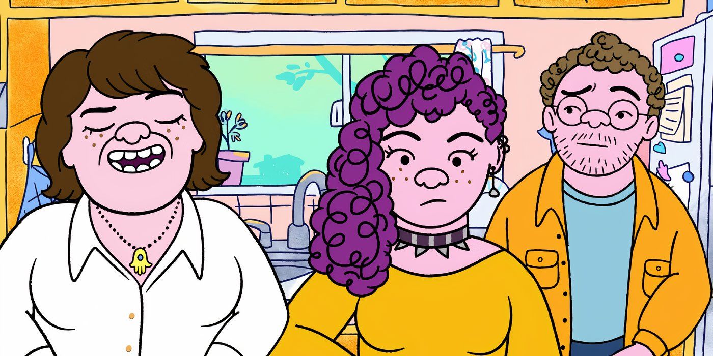 Two women work in the kitchen while a man listens behind them in Long Story Short