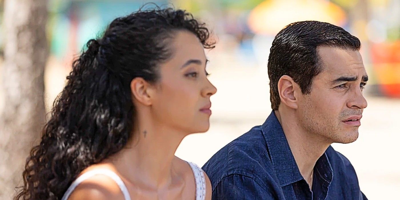 Will Trent (Ramón Rodríguez) imagining himself sitting next to his deceased mother, Lucy Morales, in Will Trent Season 2