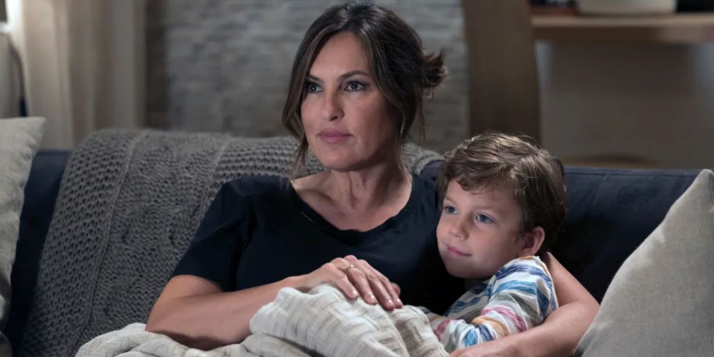 Olivia Benson and Noah watching TV in SVU 