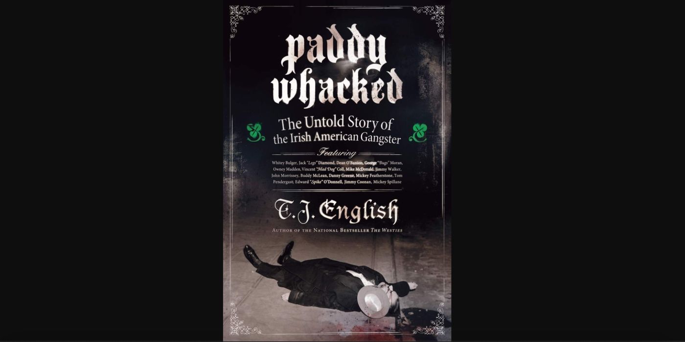 The cover for TJ English's book Paddy Whacked with a beaten man lying on the ground.