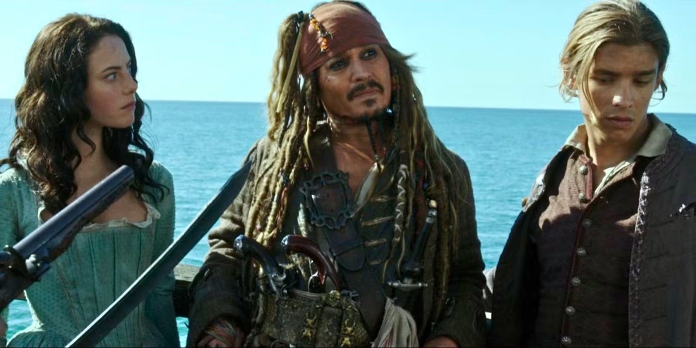 Kaya Scodelario, Johnny Depp, and Brenton Thwaites in Pirates of the Caribbean: Dead Men Tell No Tales