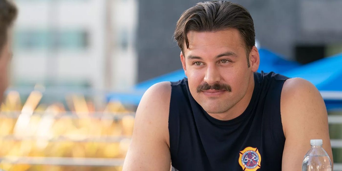 Mustached Eddie (Ryan Guzman) on '9-1-1' season 8