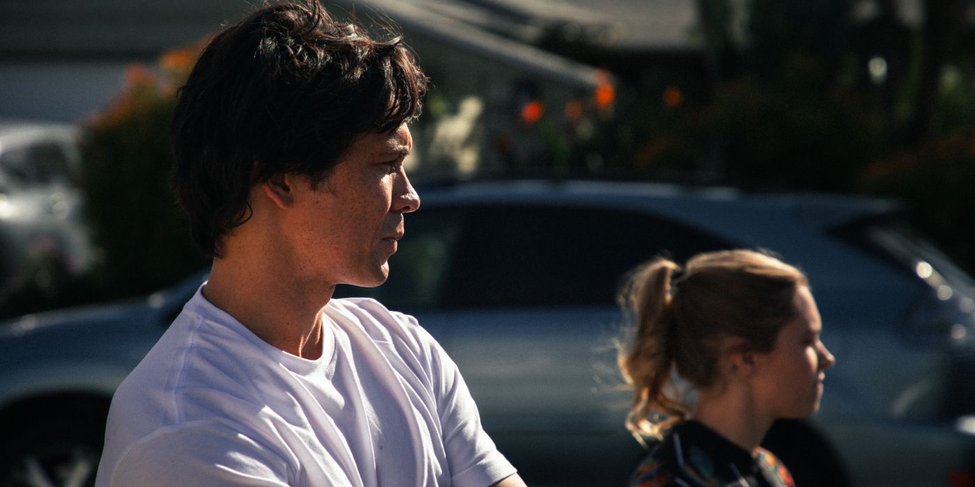 Bob Morley and Eliza Taylor on the set of their short film Status: Active