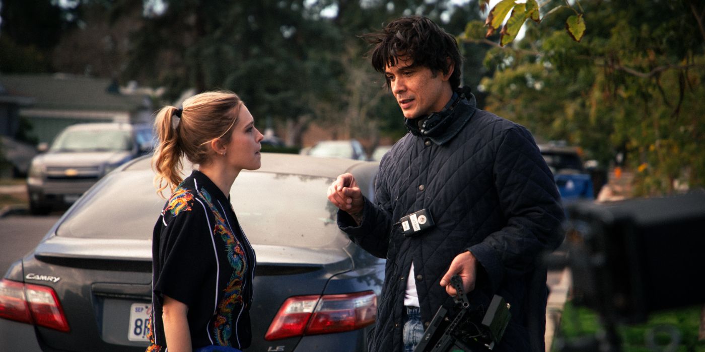 Eliza Taylor and Bob Morley on set for their short film Status Active