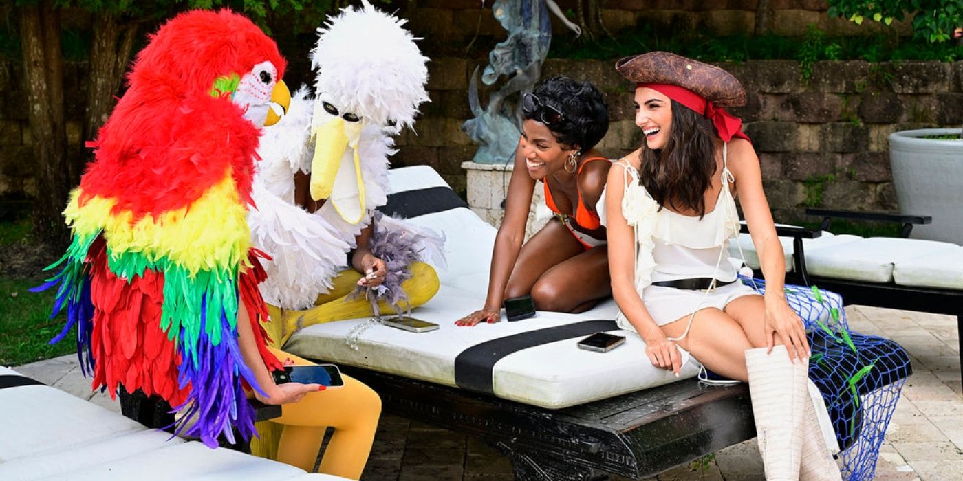 The girls talk during the Pirate Party on 'Summer House.'