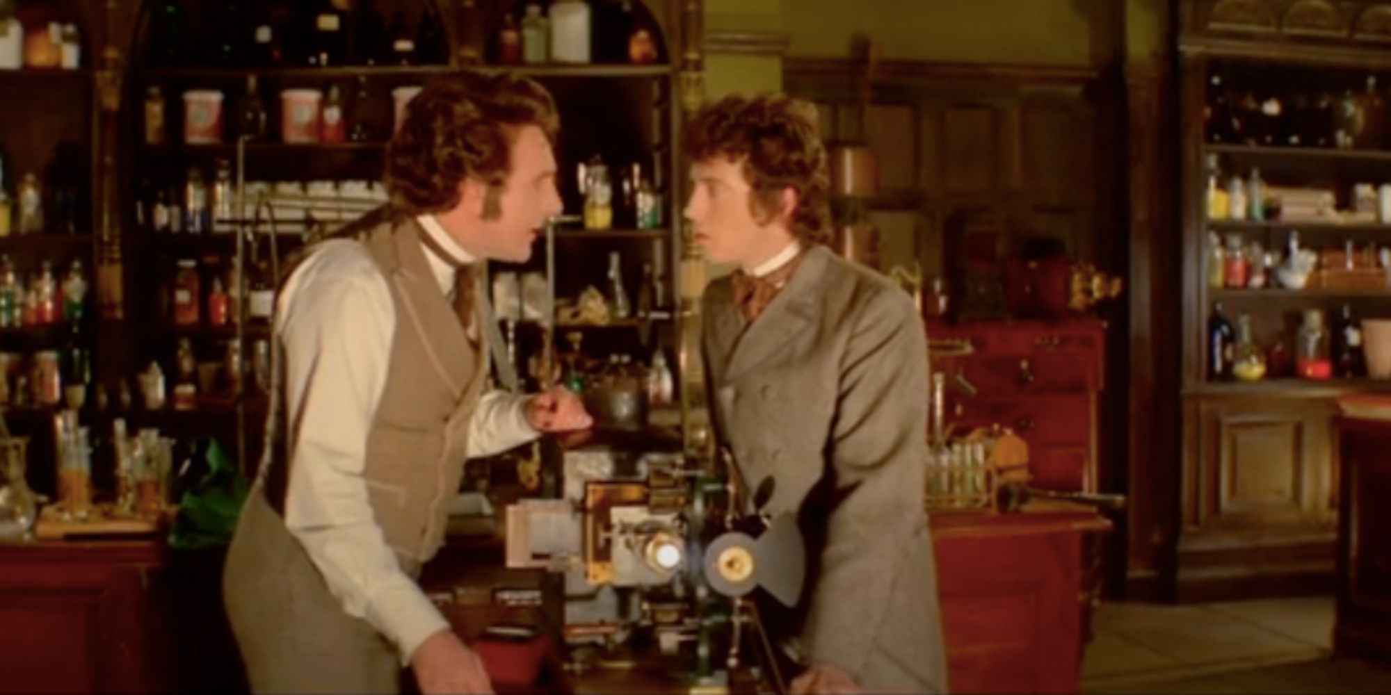 The Asphyx Dr. Cunningham played by actor Robert Stephens and Giles played by actor Robert Powell