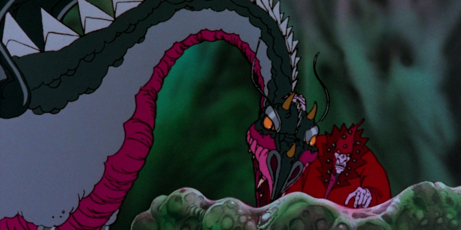 A dragon and a wizard in The Flight of Dragons