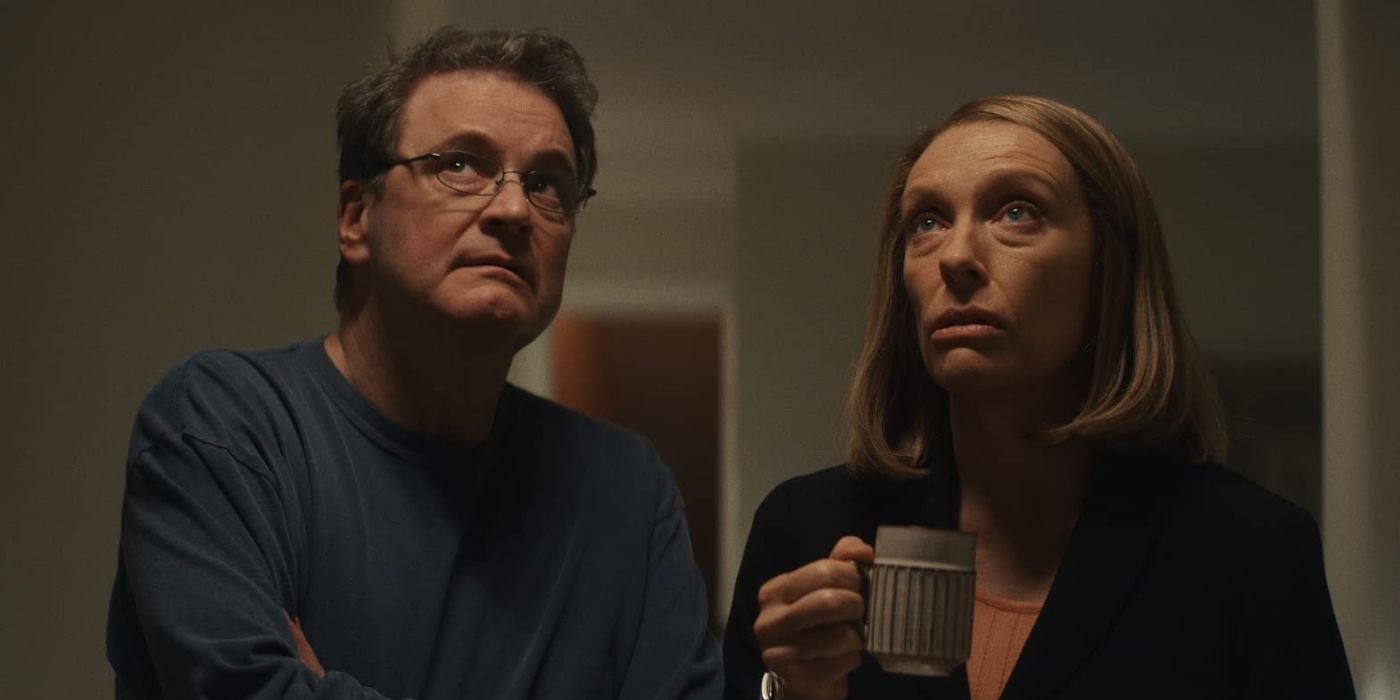 Colin Firth and Toni Collette as Michael and Kathleen Peterson in The Staircase