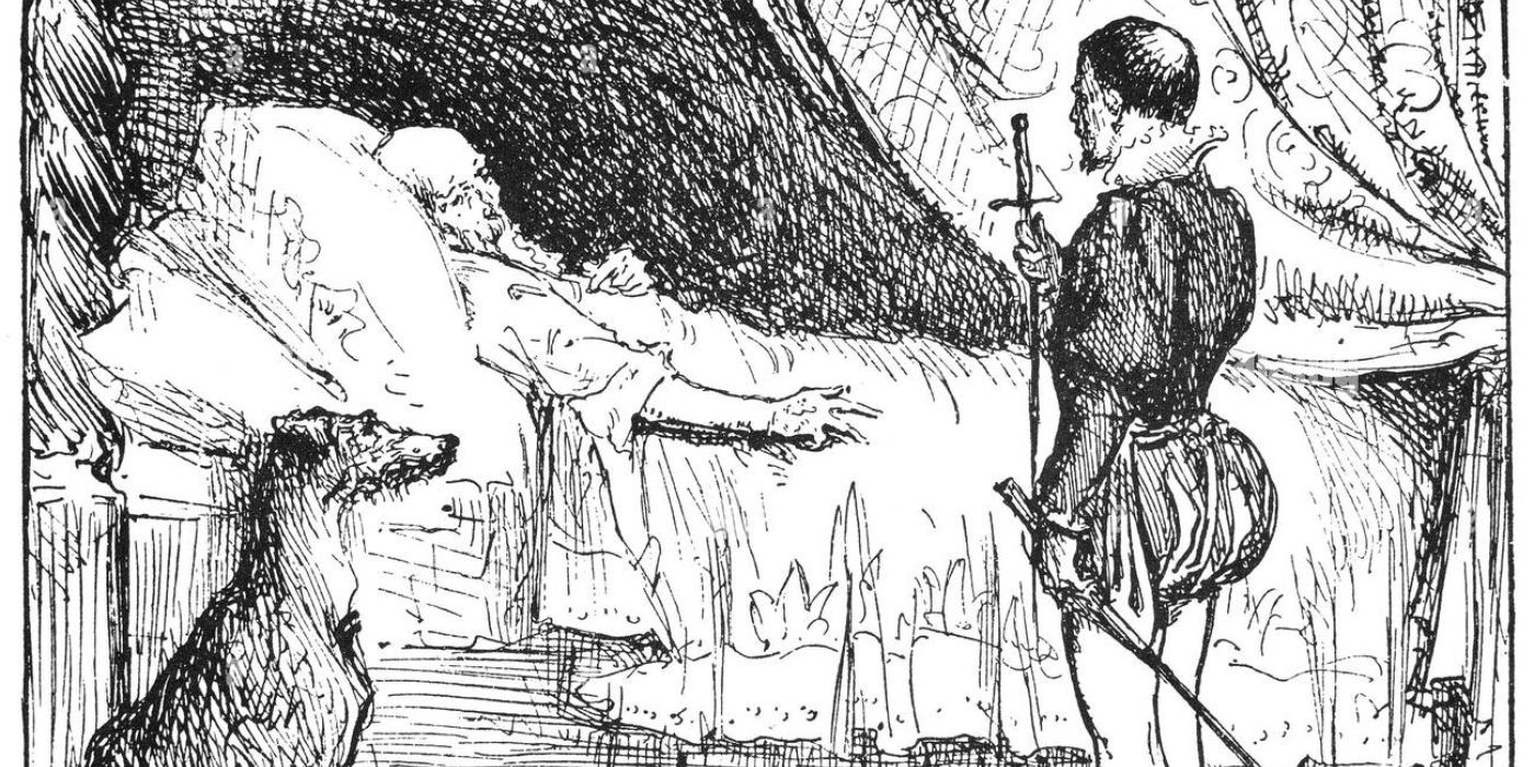 A man standing before a man in bed in Trusty-John