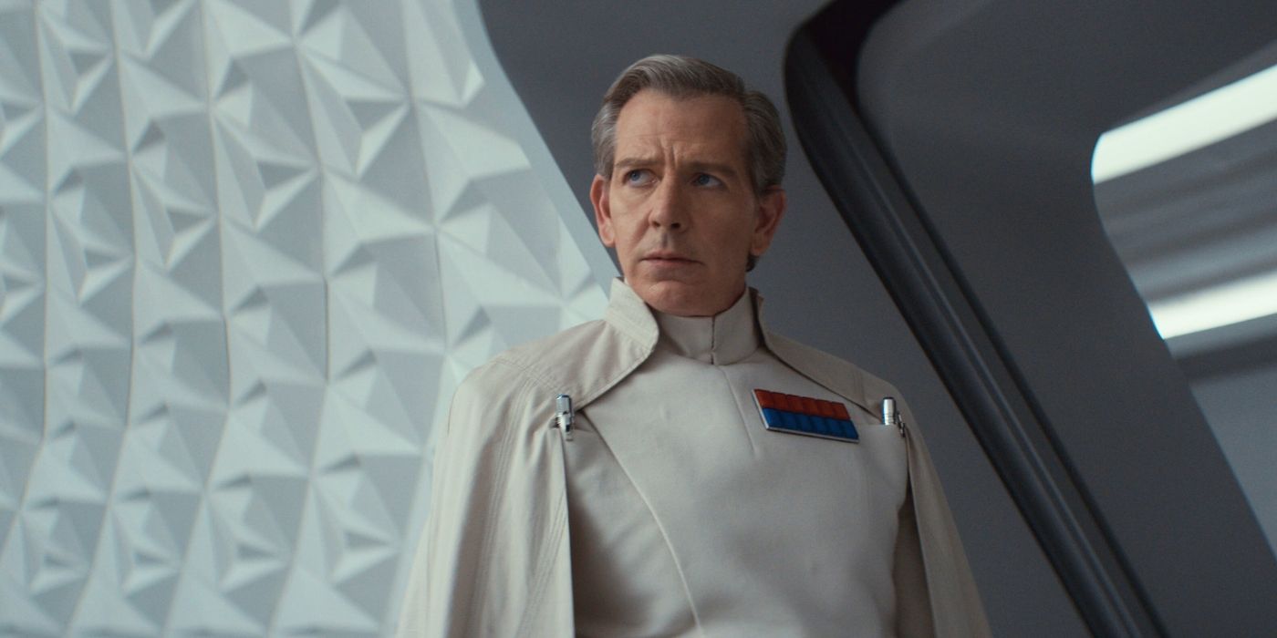 Ben Mendelsohn as a crenic in uniform in Andor season 2 