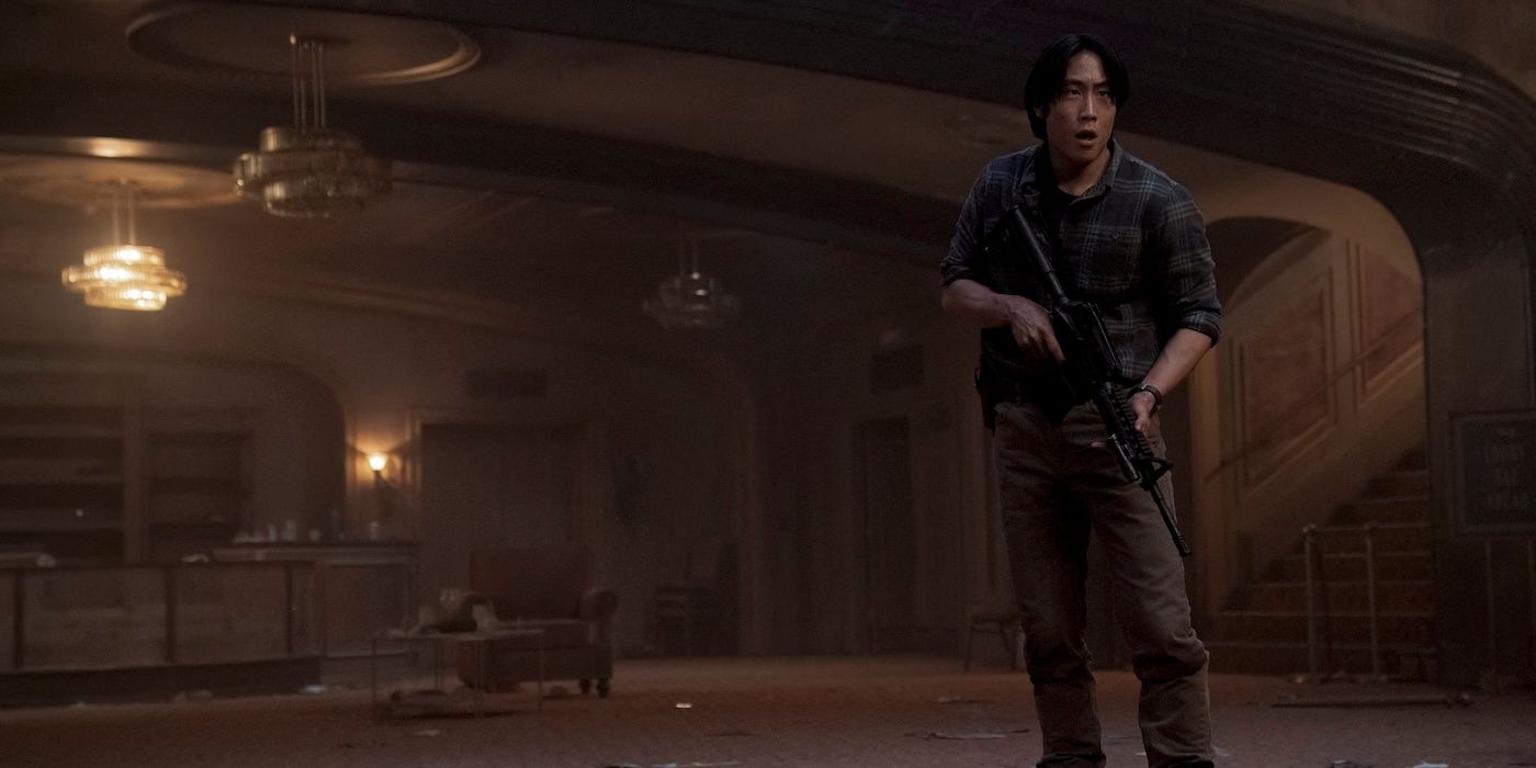 Young Mazino as Jesse in the theatre in The Last of Us Season 2 Episode 7