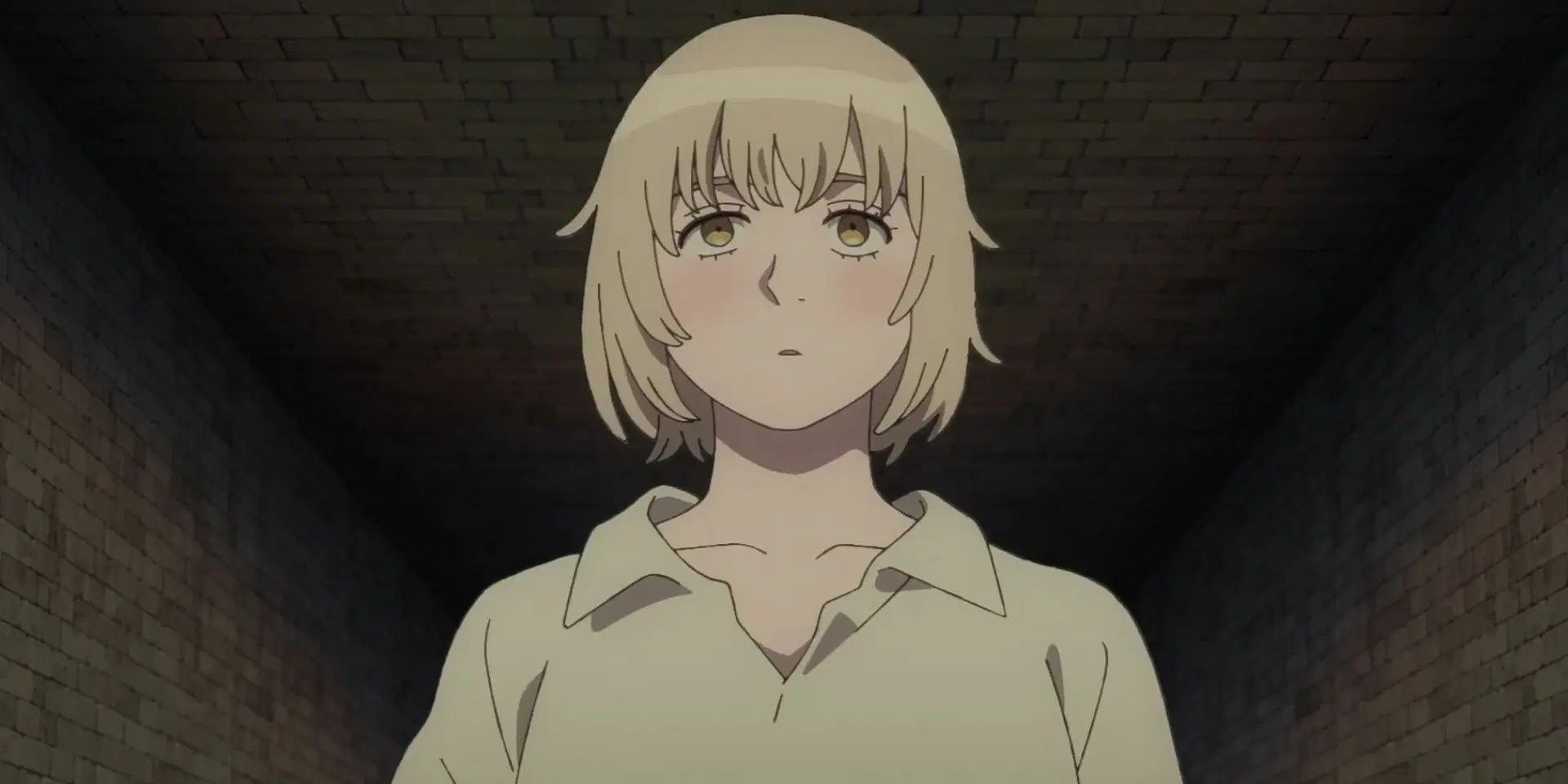 Falin, voiced by Saori Hayami, staring ahead in Delicious in Dungeon.