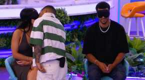 Ace Greene , Huda Mustafa , and Jeremiah Brown Love Island USA