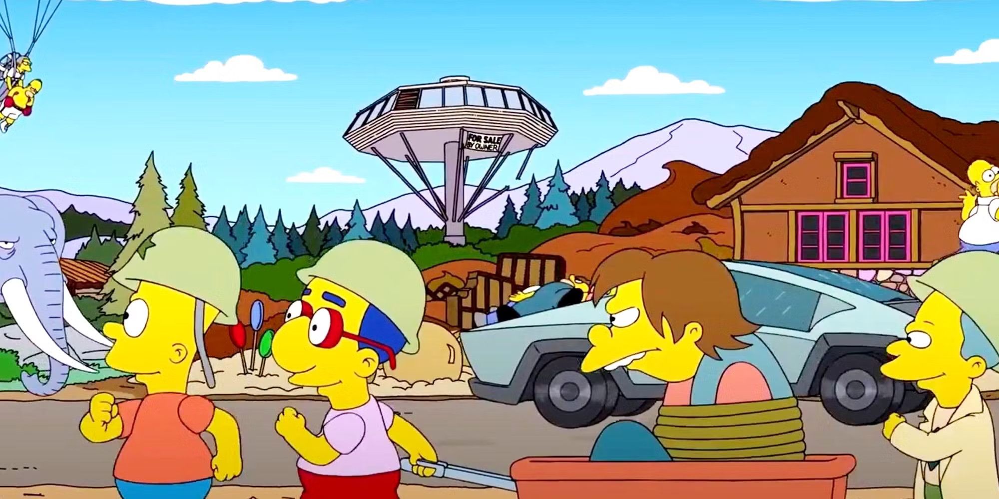 Bart, Korku XXXIII Simpsonworld Simpsons Treehouse'da yırtılmış bir kasabaya öncülük ediyor.