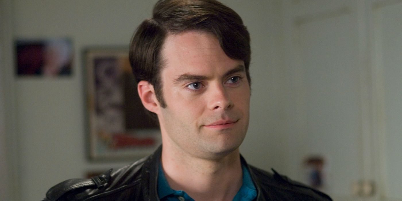 Bill Hader faintly smiling and looking at someone off-screen in Forgetting Sarah Marshall