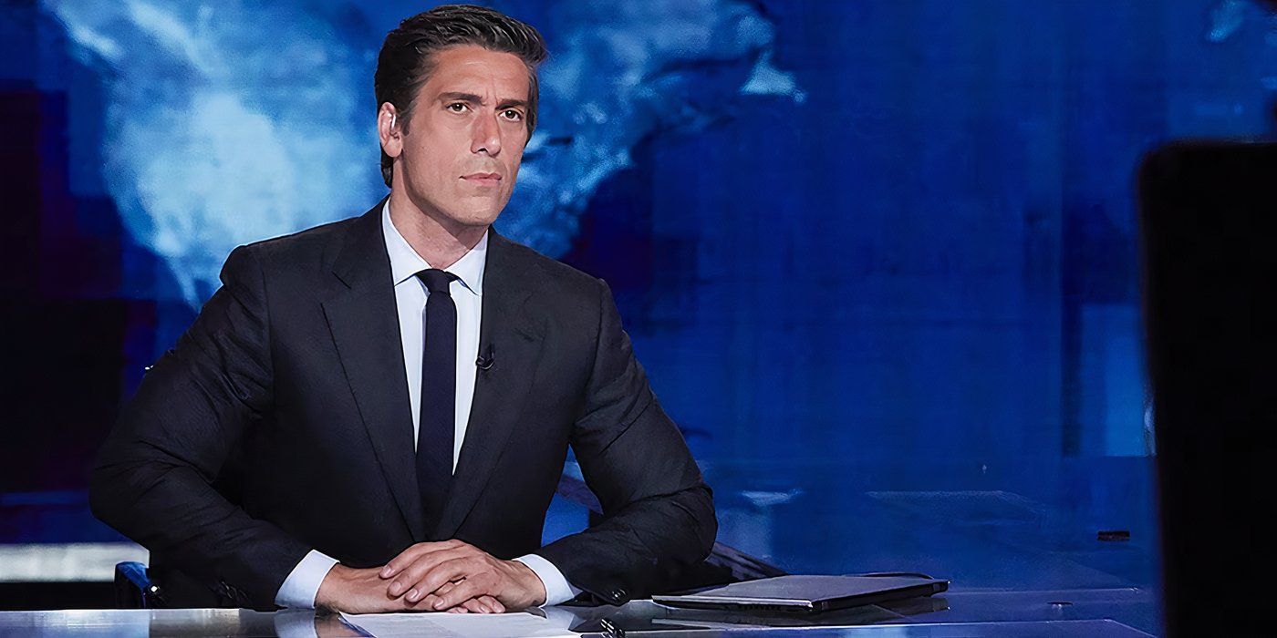 David Muir at his desk for ABC's World News Tonight
