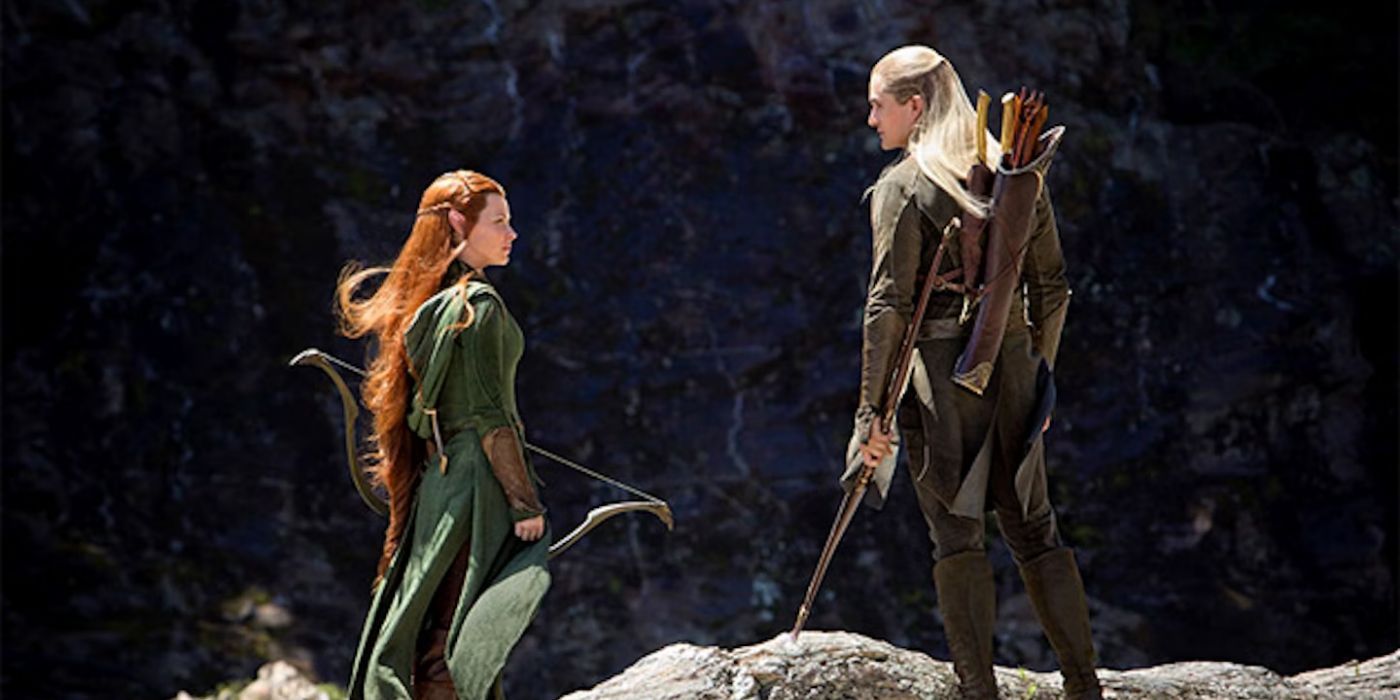 Tauriel (Evangeline Lilly) and Legolas (Orlando Bloom) in 'The Hobbit: The Desolation of Smaug'