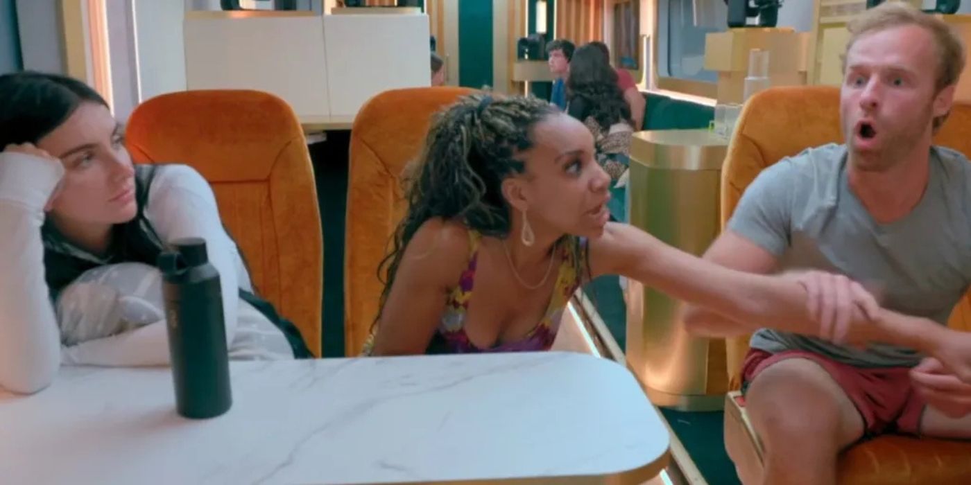 Ally, Biggy, and Tai react on the bus during 'Destination X.'