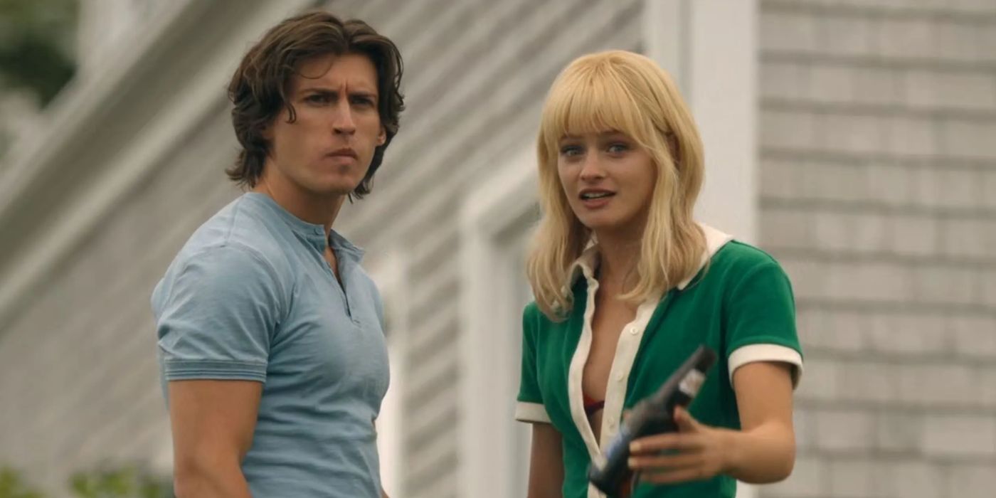 Ebon (Dempsey Bryk) and Mirren (Esther McGregor) talking and looking to the side in 'We Were Liars'.