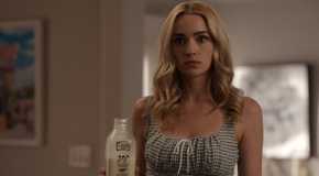 Georgia (Brianne Howey) drinking milk in Ginny & Georgia Season 3