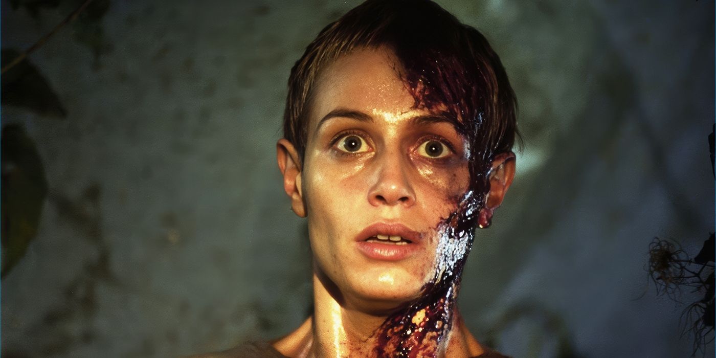 Marie (Cécile de France), covered in blood, in 'High Tension'.