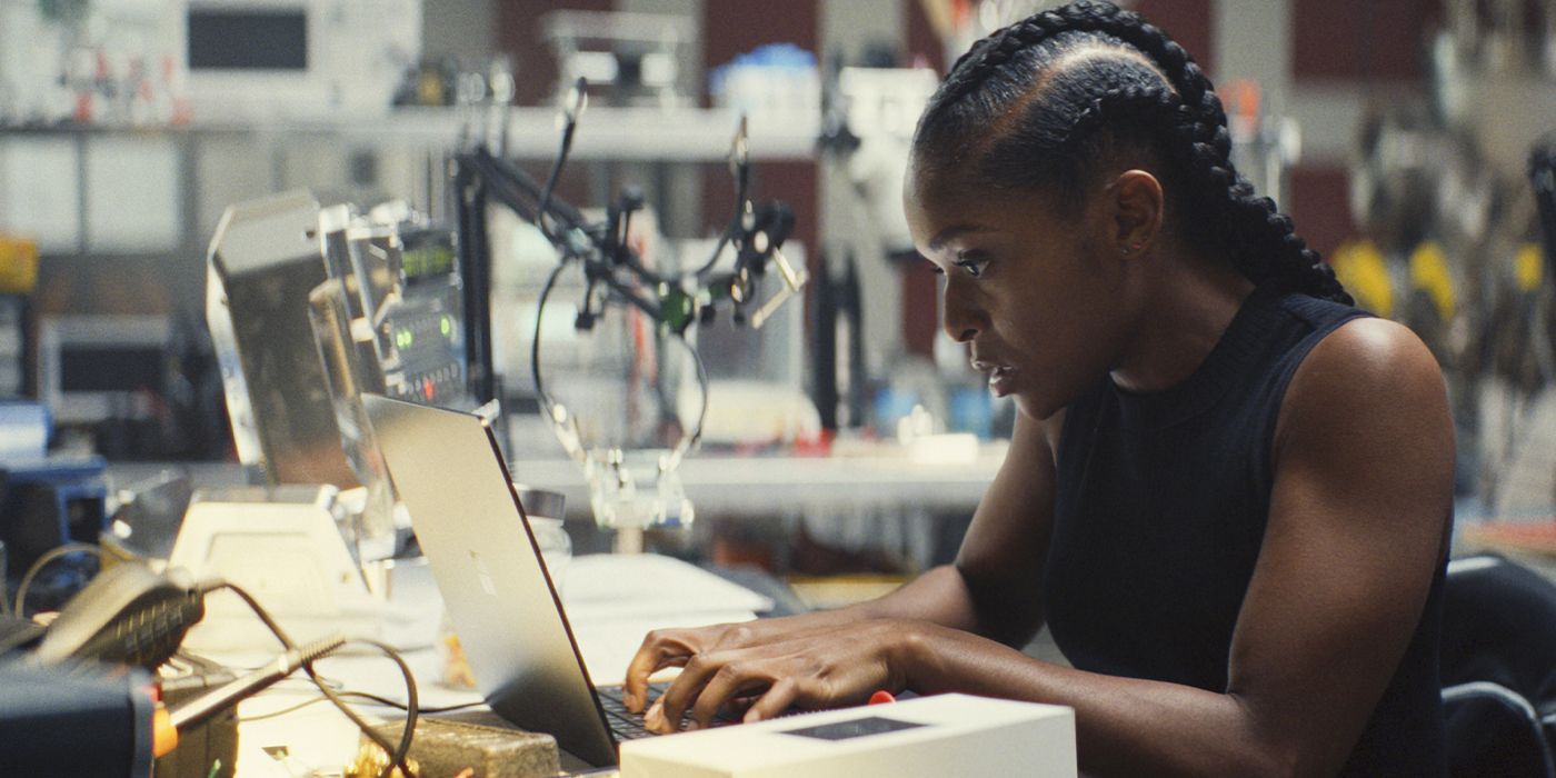 Riri on a laptop in a lab