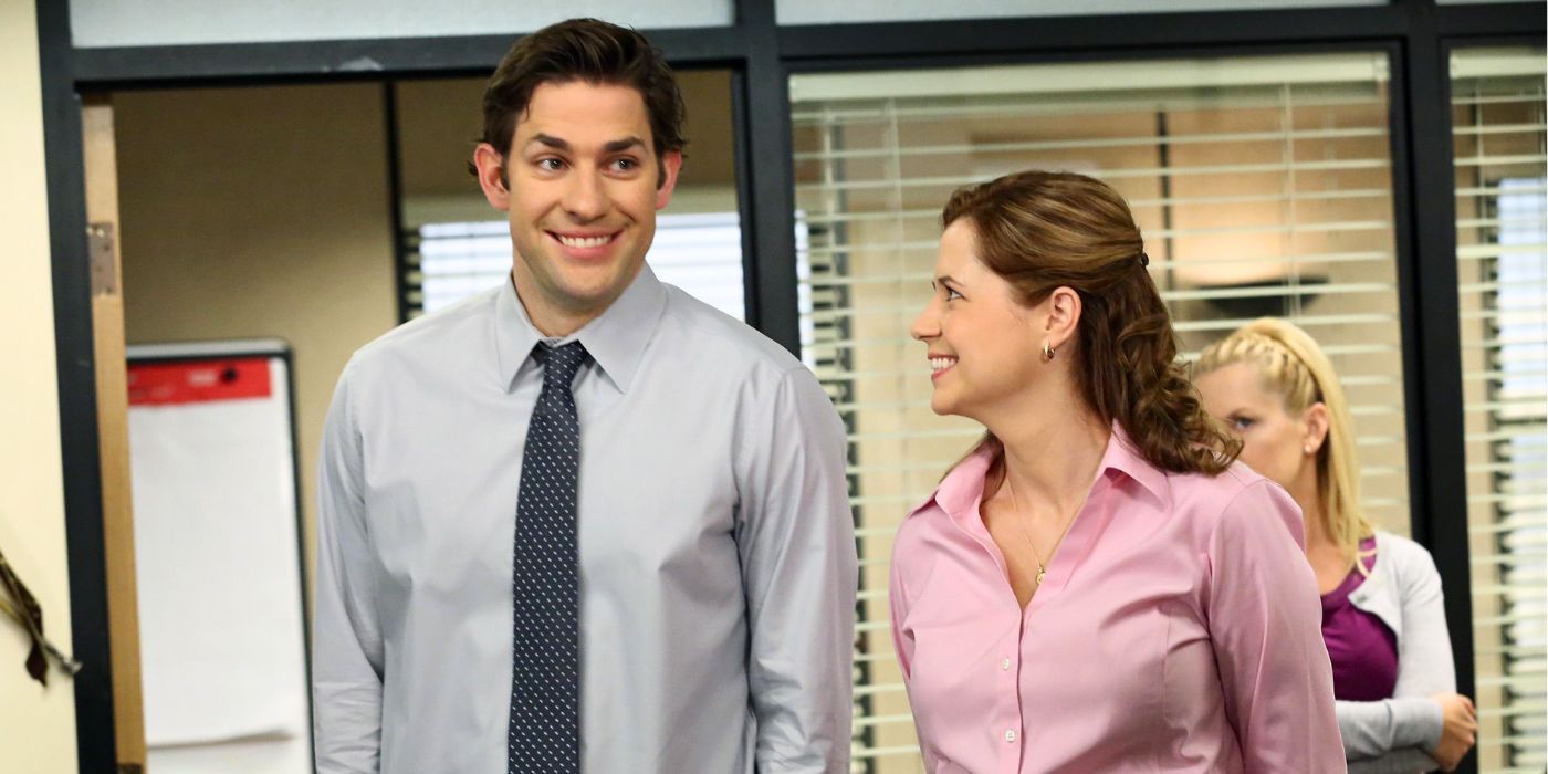 Jim (Joh Krasinski) e Pam (Jenna Fischer) em 'The Office'.