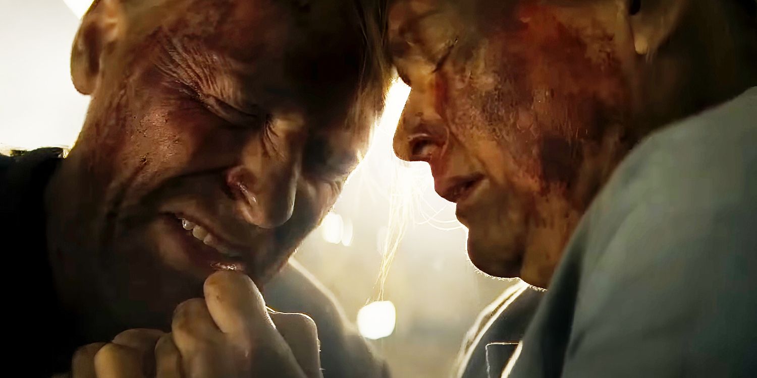 Two bloodied people in pain in Kevin Costner's The West