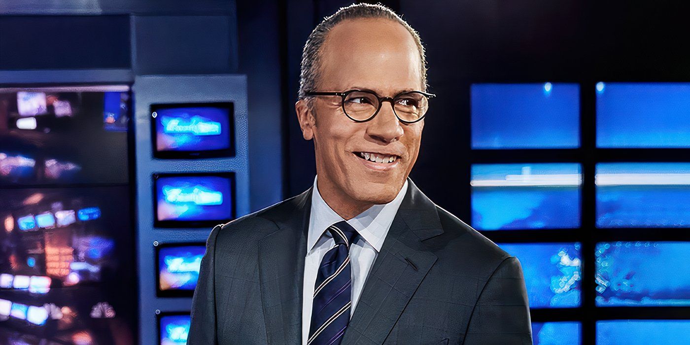 Lester Holt smiling at the station for NBC Nightly News