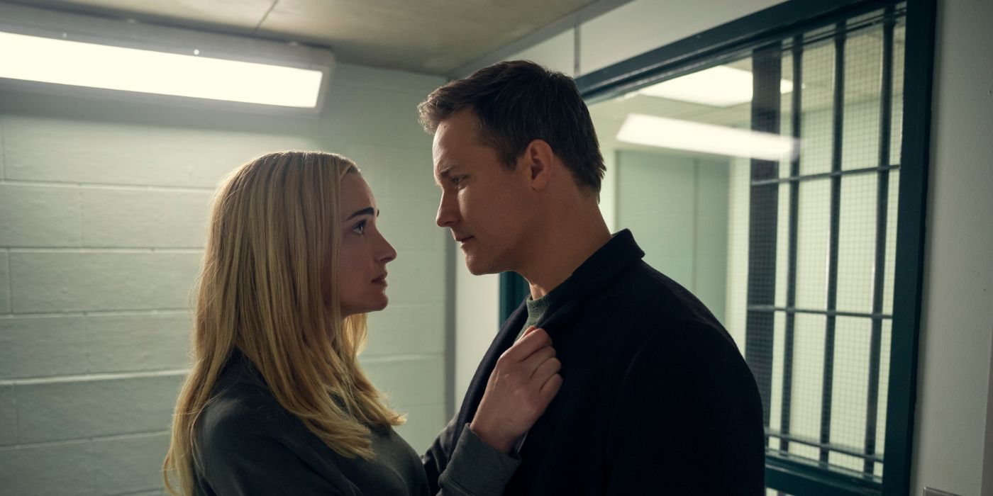 Scott Porter and Brianne Howey starring into each others eyes in Ginny & Georgia Season 3.