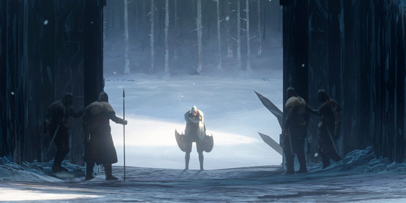 Ainda de um Viking em uma porta de entrada aberta em Predator: Killer of Killers