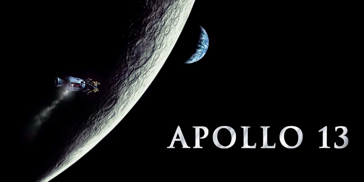Promotional image for Apollo 13 sees the damaged spacecraft above the moon.