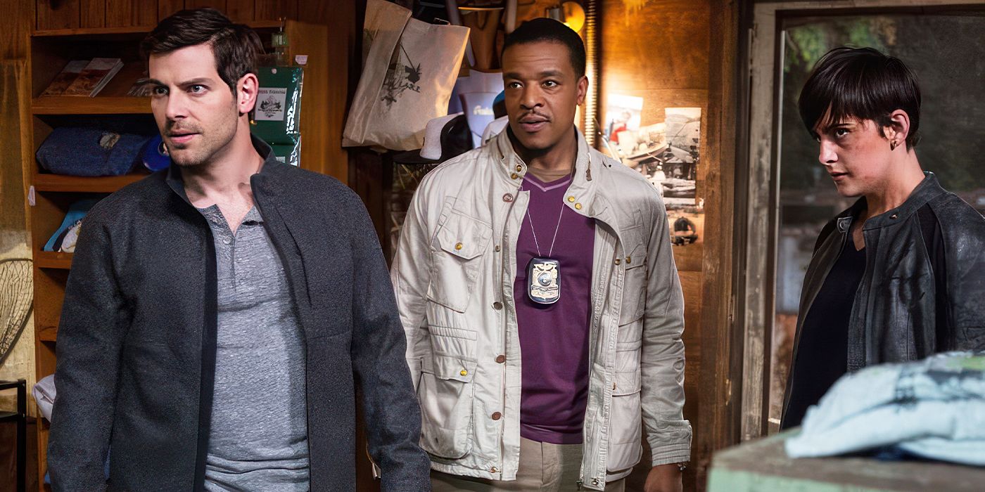 Russell Hornsby (Hank), David Giuntoli (Nick), and Jacqueline Toboni (Theresa) in Grimm-1