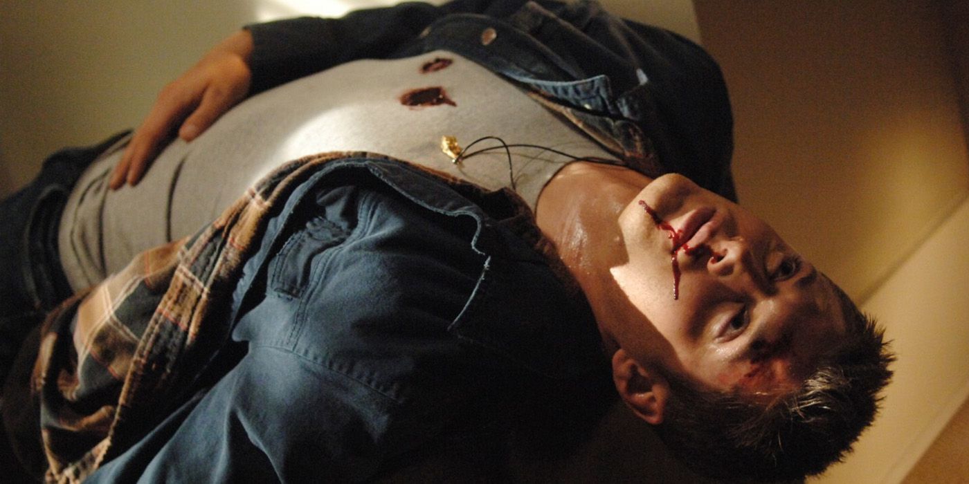 Jensen Ackles bleeding out his nose in the Supernatural episode "Skin"