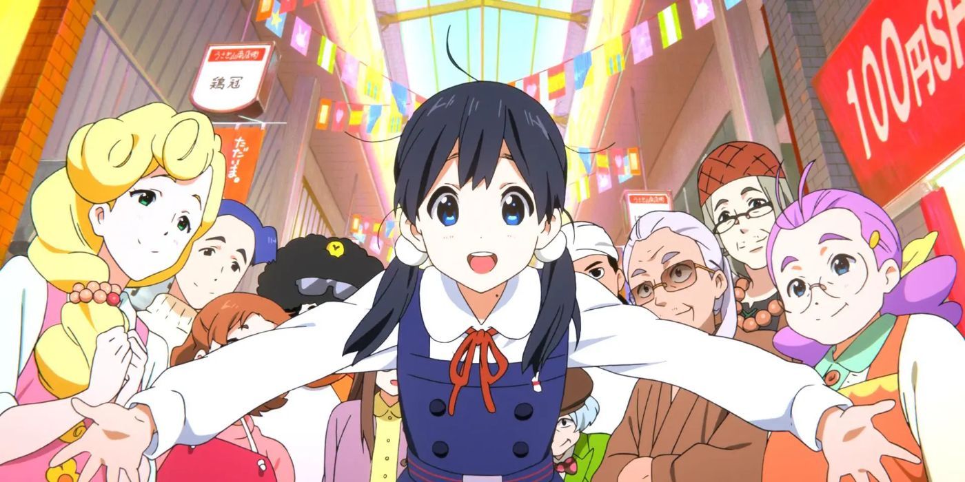 The cast of Tamako Market looking into the camera