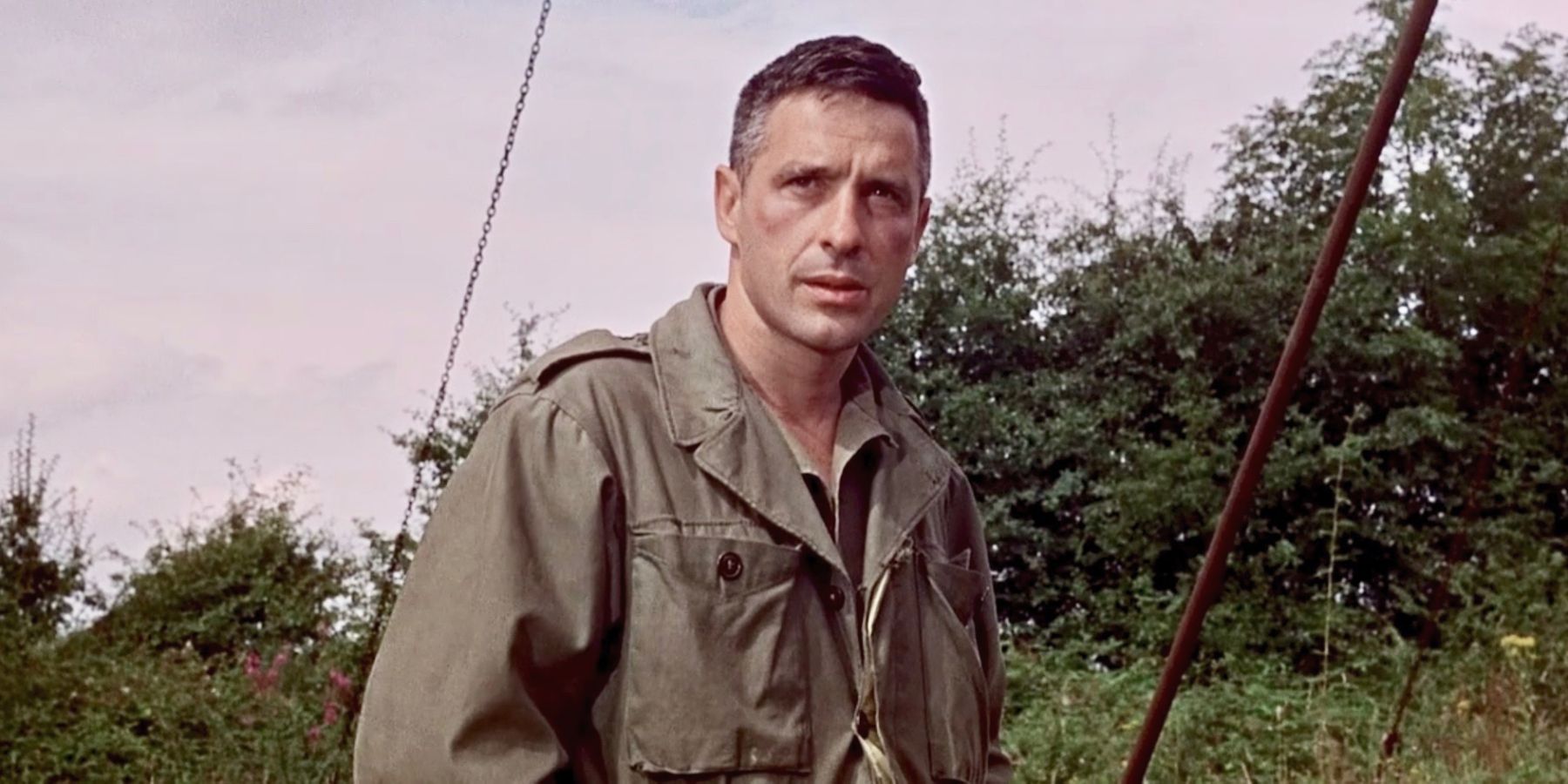 John Cassavetes as one member of the dozen in the war movie The Dirty Dozen (1967)
