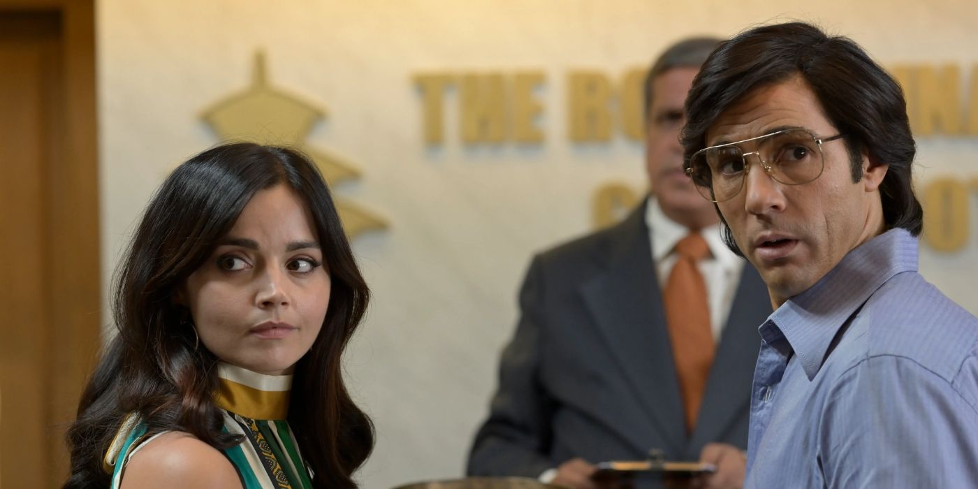 Jenna Coleman as Marie-Andrée Leclerc and Tahar Rahim as Charles Sobhraj in The Serpent