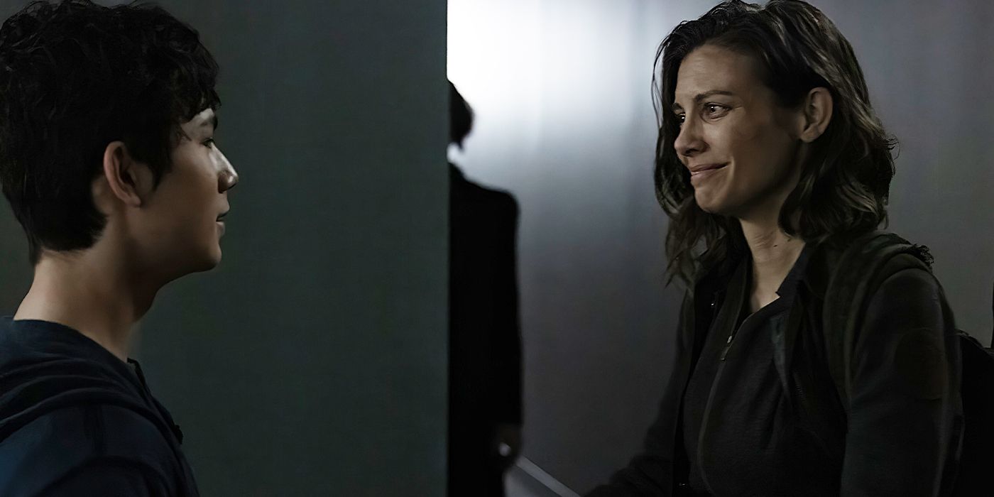 Logan Kim's Hershel talking to Lauren Cohan's Maggie in The Walking Dead: Dead City, Season 2, Episode 7