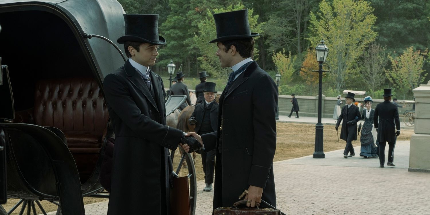 Jack (Ben Ahlers) and Larry (Harry Richardson) in The Gilded Age Season 3 Episode 4