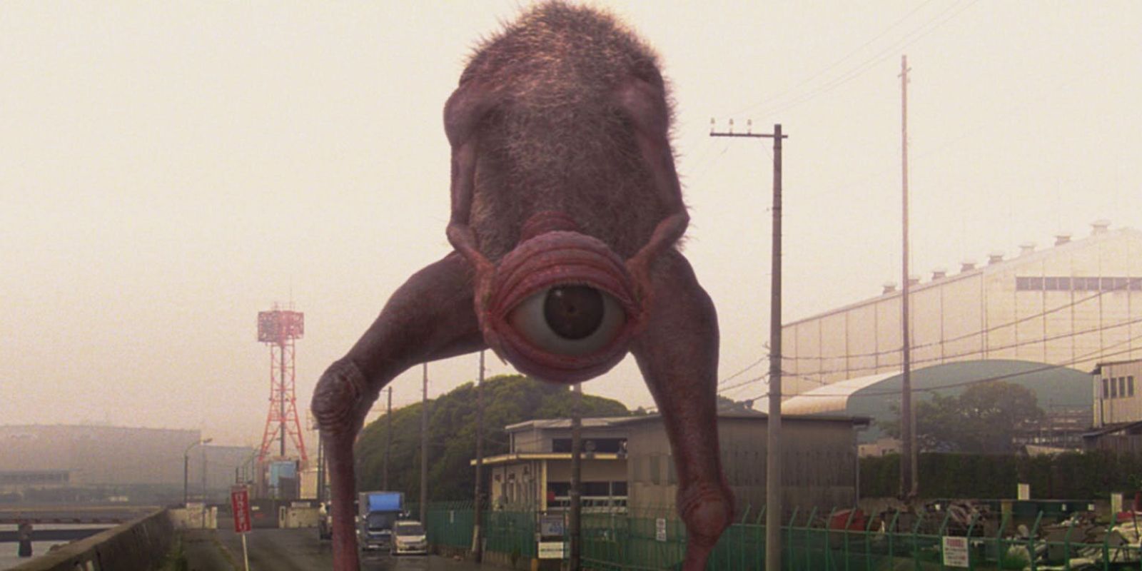 Some sort of strange giant monster holding its giant eyeball in Big Man Japan (2007)