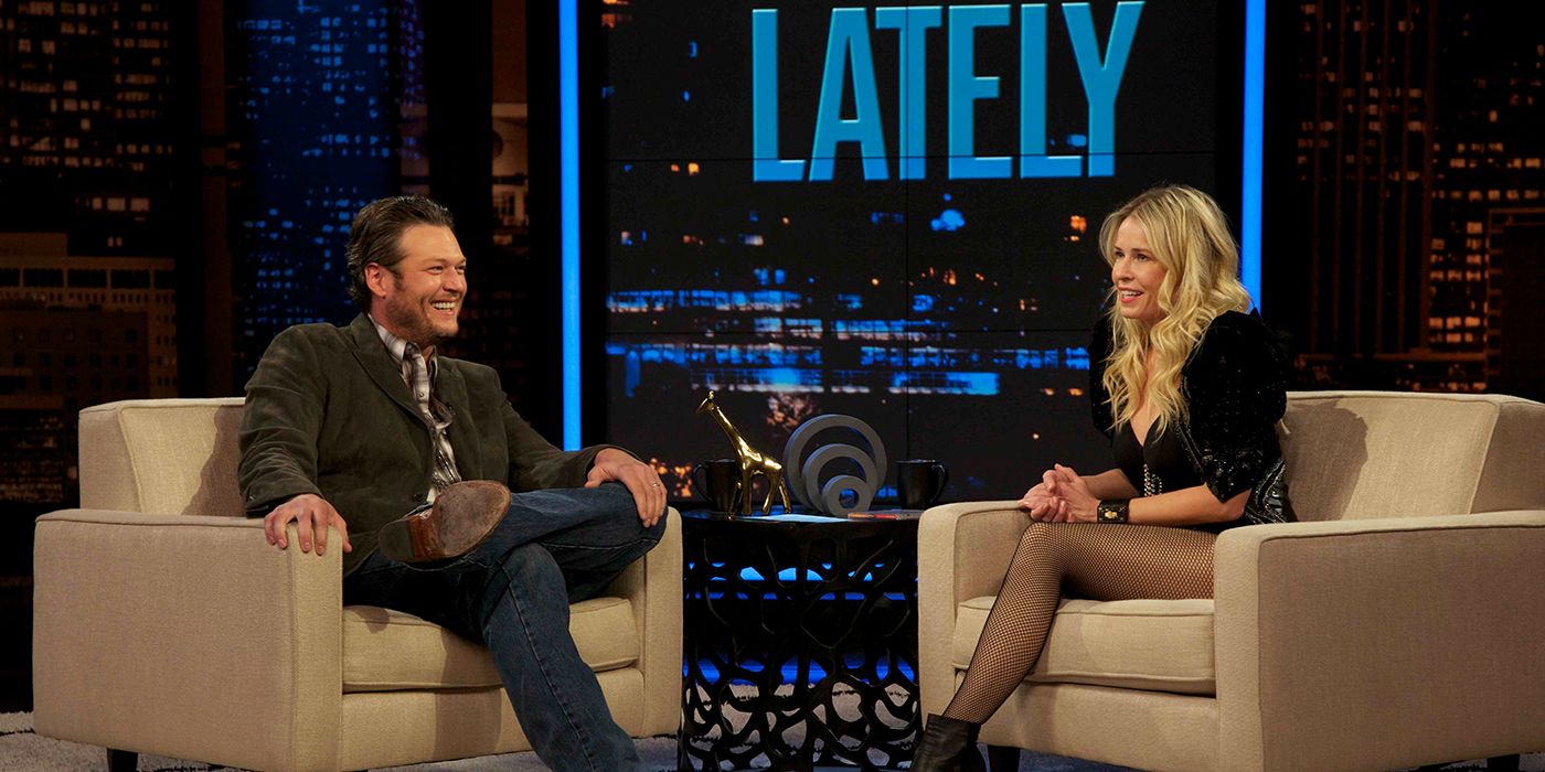 O Chelsea Handler entrevistando Blake Shelton no Chelsea ultimamente.