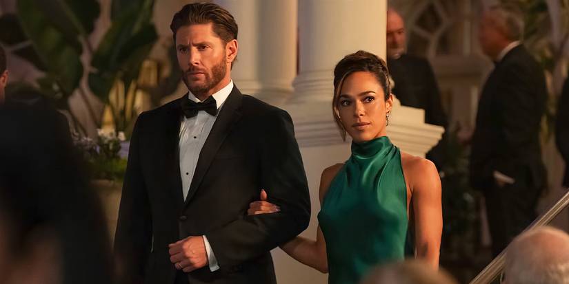 Jensen ackles como Meachum y Jessica Camacho como Oliveros se visten para un evento de corbata negra en cuenta regresiva