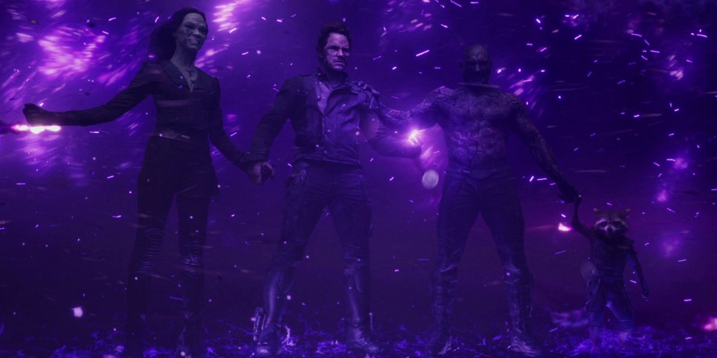 The Guardians holding the Power Stone together in Guardians of the Galaxy