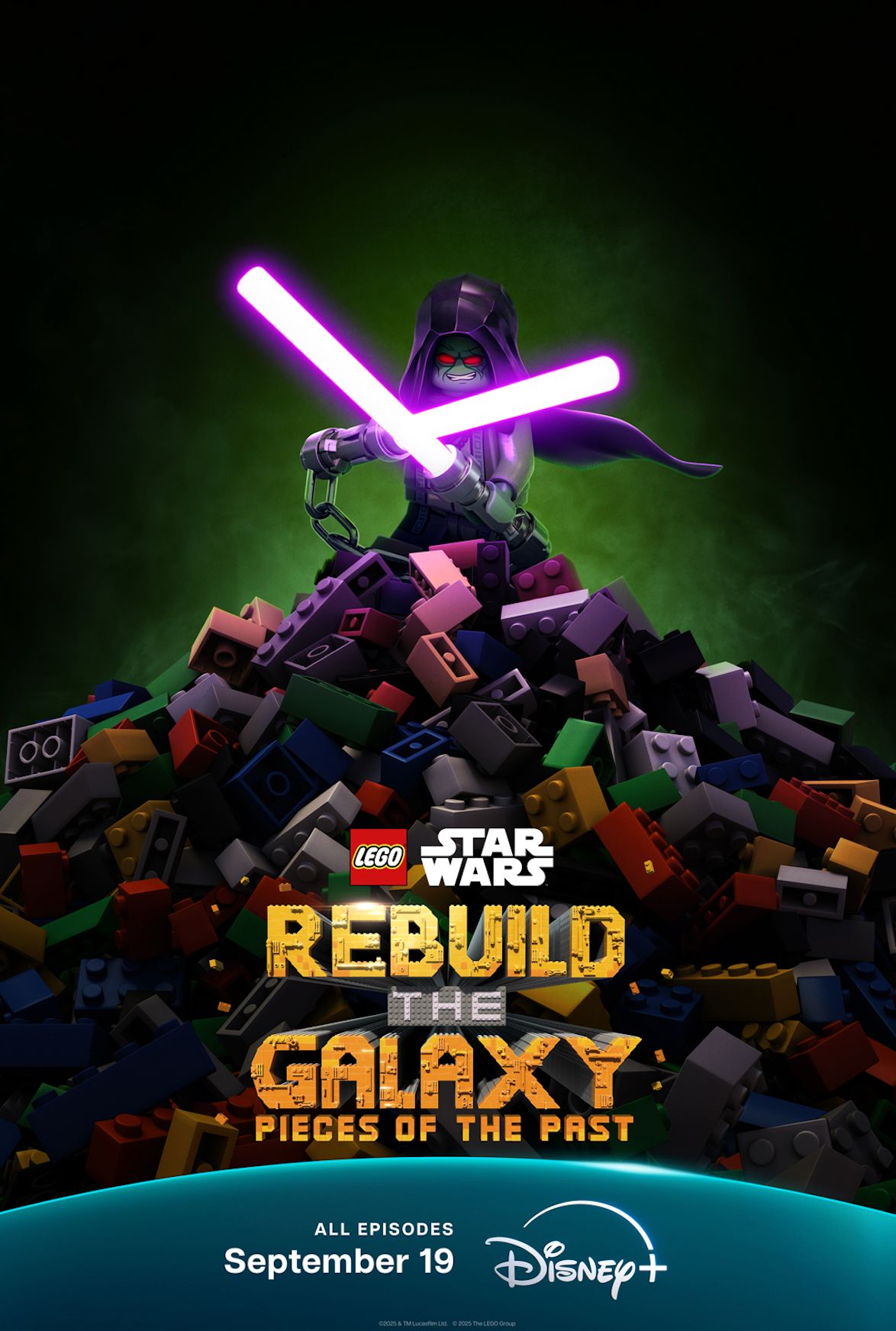 Dan Stevens no pôster de 'Lego Star Wars: reconstrua a galáxia - peças do passado