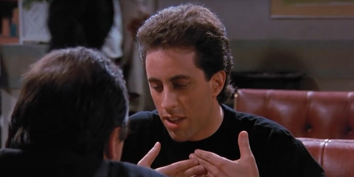 Jerry Seinfeld, talking to someone, in 'Seinfeld' Season 1, Episode 4.