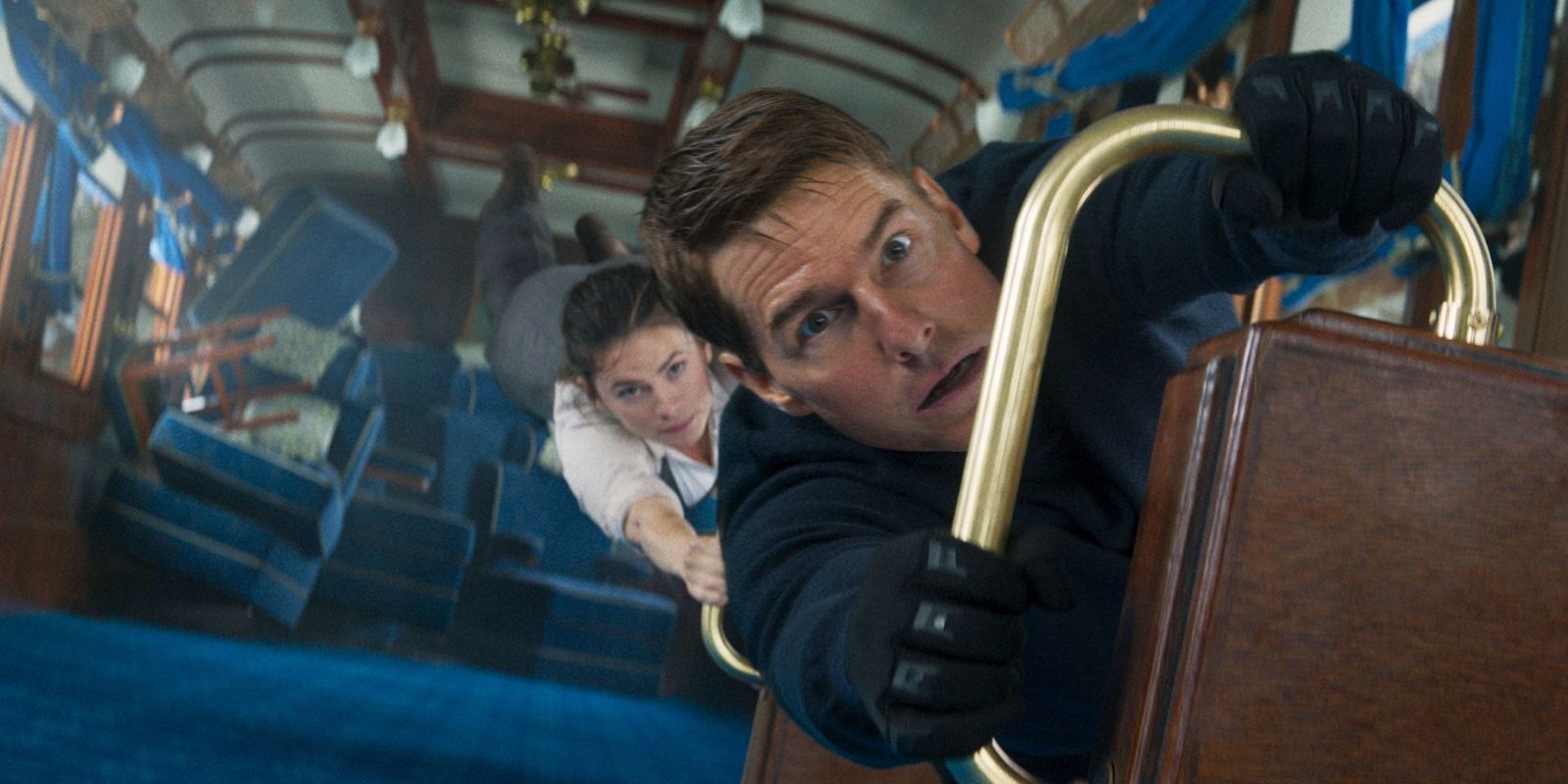 The train sequence from the seventh Mission: Impossible movie, Mission: Impossible – Dead Reckoning (2023)