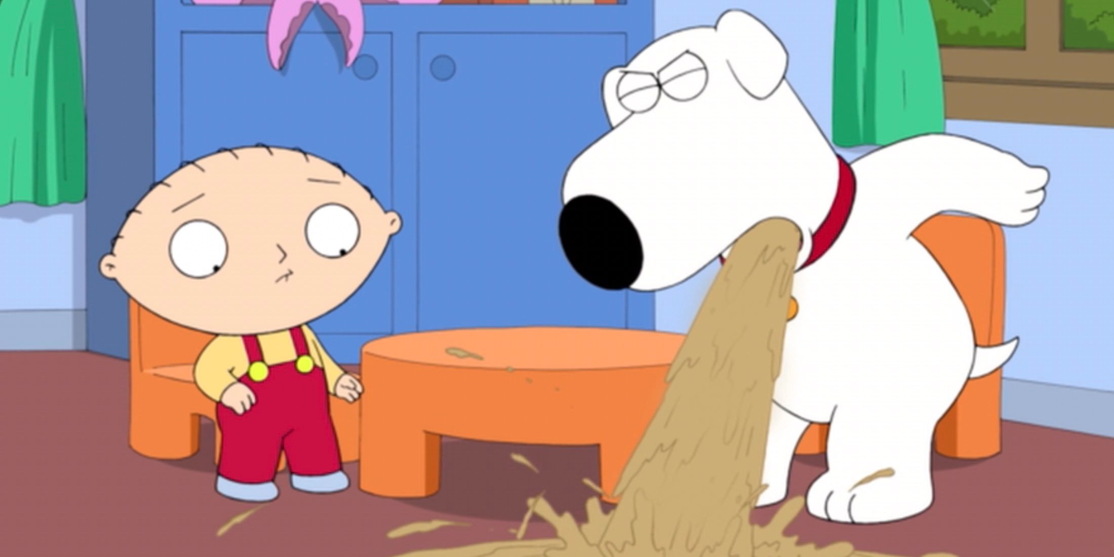Brian Griffin vomiting on 'Family Guy.'